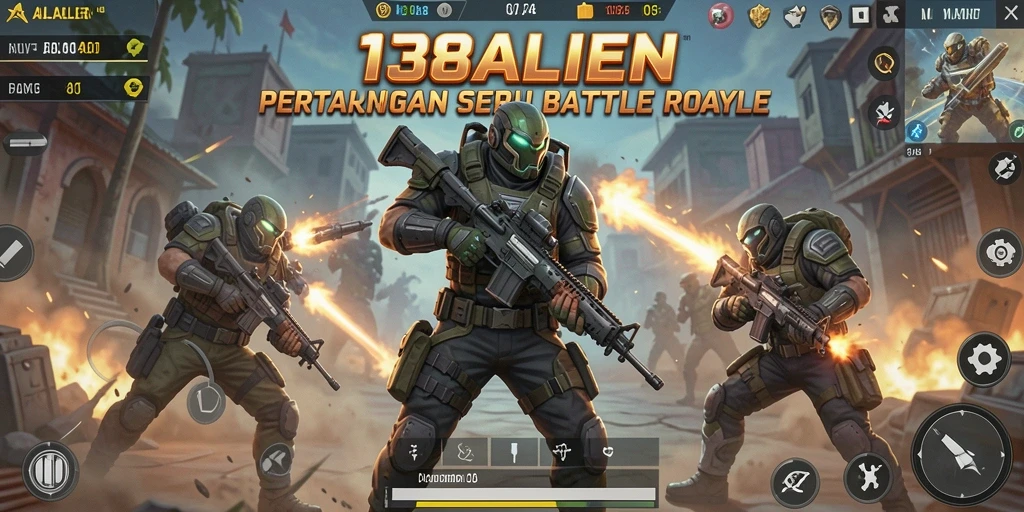 Screenshot 138ALIEN yang menunjukkan pertempuran intens dalam Battle Royale.