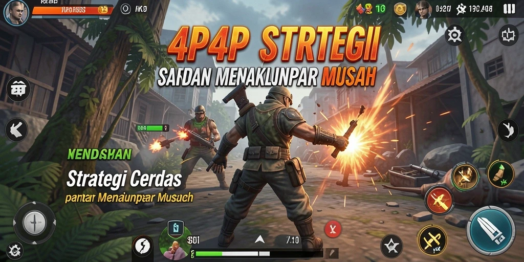 Screenshot gameplay 4P4P menampilkan strategi yang mendebarkan dan aksi pertempuran dinamis.