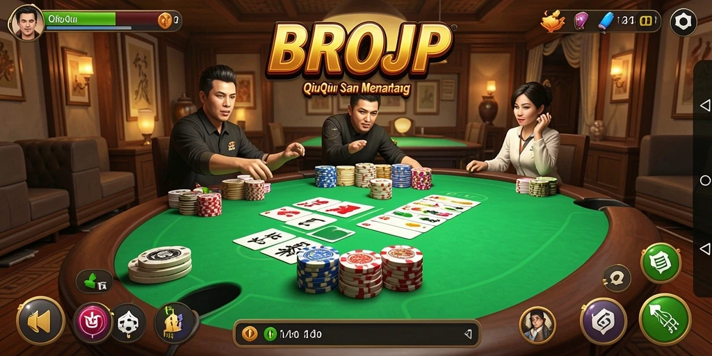 Tampilan gameplay menarik BROJP pada permainan QiuQiu.