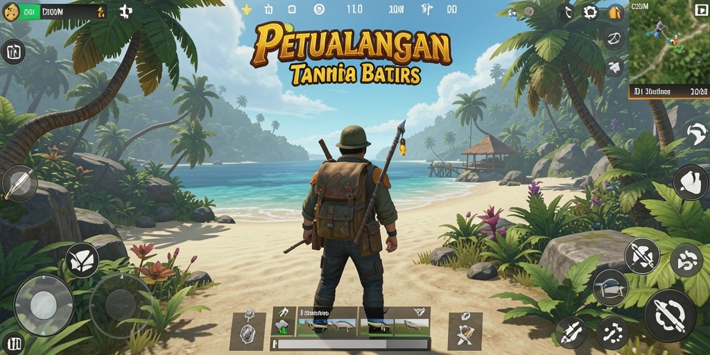 Tangkapan layar D200M menunjukkan eksplorasi dunia terbuka yang memukau.