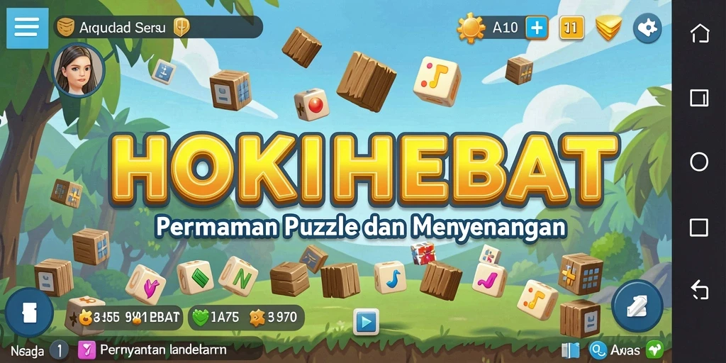 Tampilan gameplay HOKIHEBAT dengan puzzle yang menantang.
