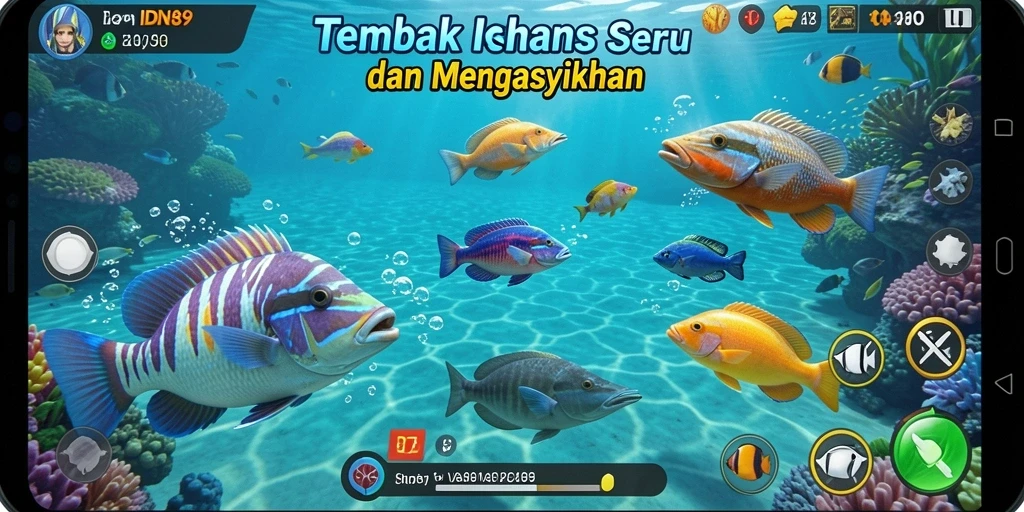 Tampilan gameplay seru dari IDN89 yang penuh aksi Tembak Ikan.