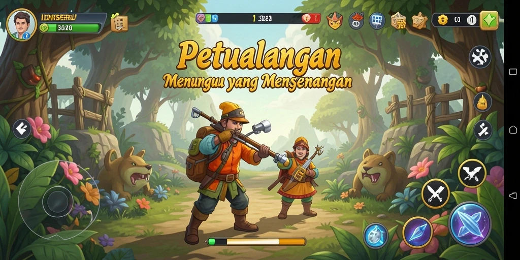 Tangkapan layar gameplay <strong>IDNSERU</strong> yang menampilkan pengelolaan sumber daya yang menarik.