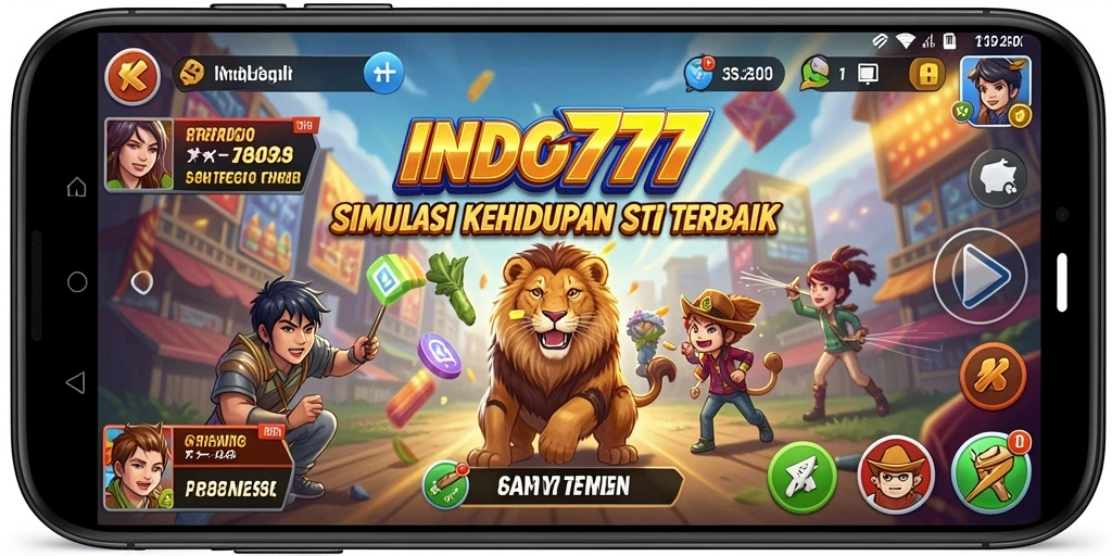 Screenshot utama INDO777 menampilkan gameplay simulasi yang asyik.