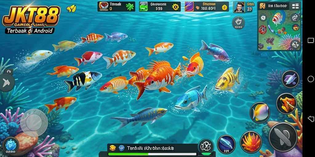 Tampilan gameplay JKT88 yang seru saat menembak ikan.