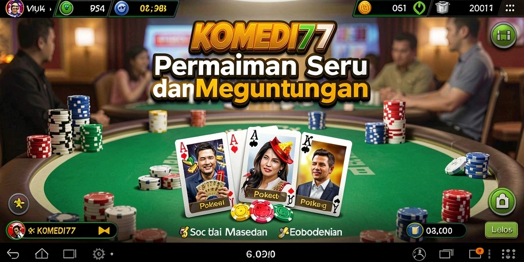 Screenshot gameplay Poker di KOMEDI77 yang penuh aksi dan keseruan.