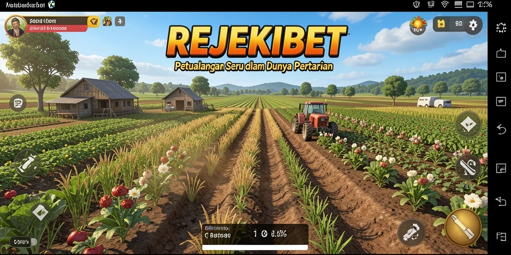 Screenshot gameplay REJEKIBET yang menunjukkan keseruan bertani.