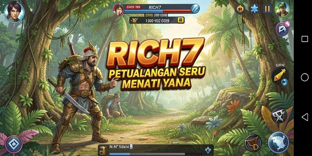 Gameplay RICH7 yang menegangkan dan penuh warna.