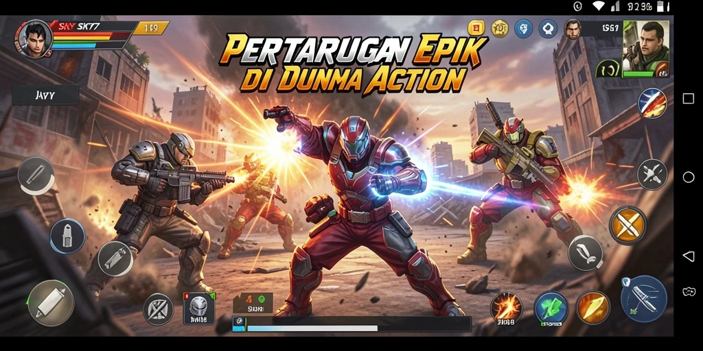 Screenshot SKY77 menampilkan pertarungan seru dengan grafis yang menakjubkan.