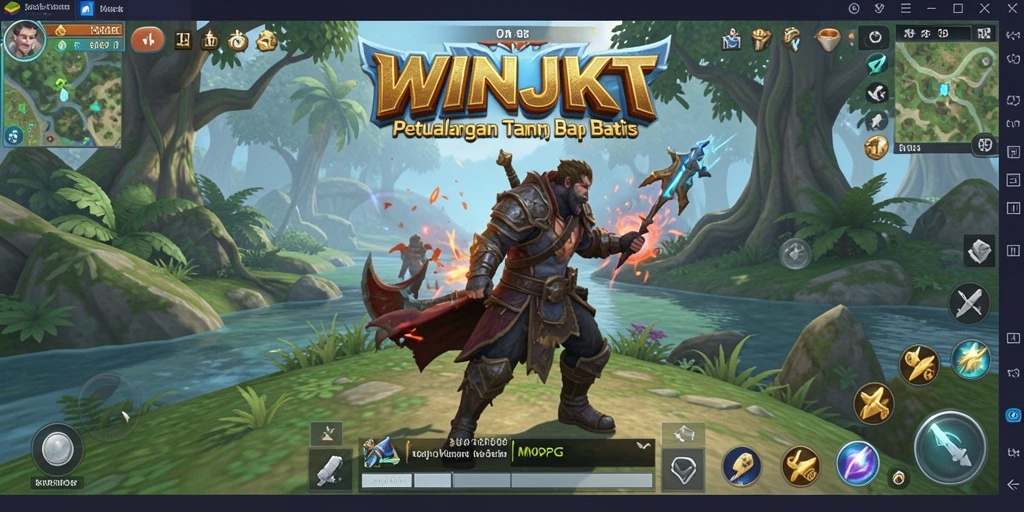Tampilan gameplay <strong>WINJKT</strong> yang menakjubkan dengan aksi pertarungan yang intens.